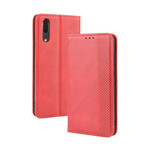 Capa Flip Huawei P20 Efeito Couro Vintage Efeito Estilo