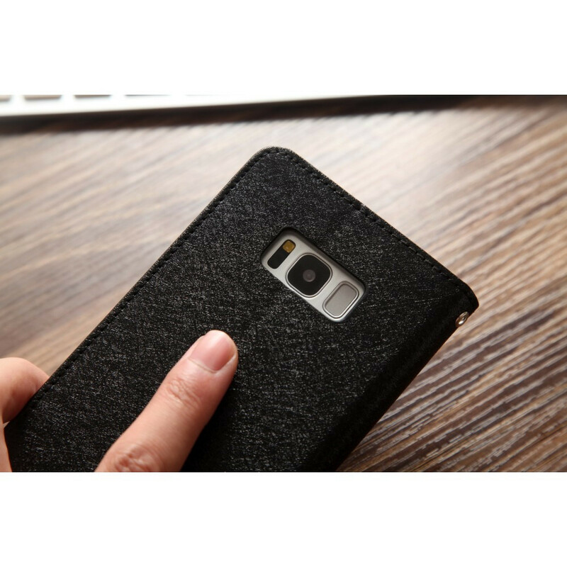 Capa Flip Capa Samsung Galaxy S8 Efeito Couro Textura de Seda CMAI2