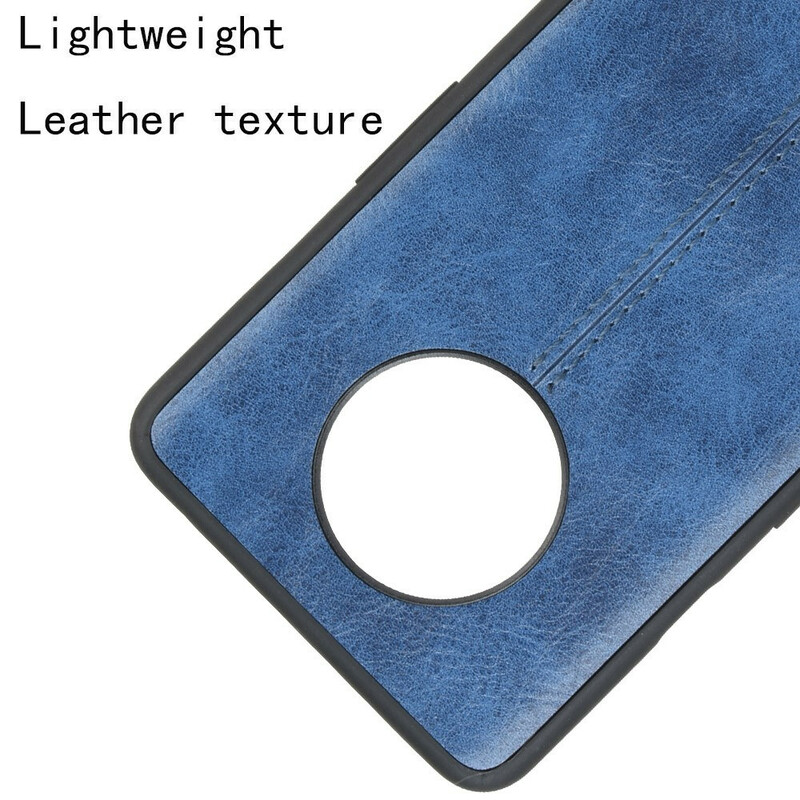 OnePlus 7T Estilo Estilo capa de couro costuras