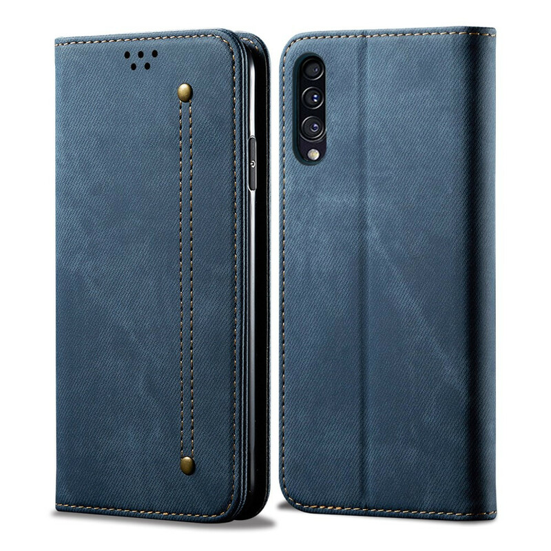 Capa Flip Tecido Samsung Galaxy A50 Jeans