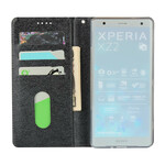 Capa Flip Cover Sony Xperia XZ2 Estilo Couro Macio com CordÃ£o