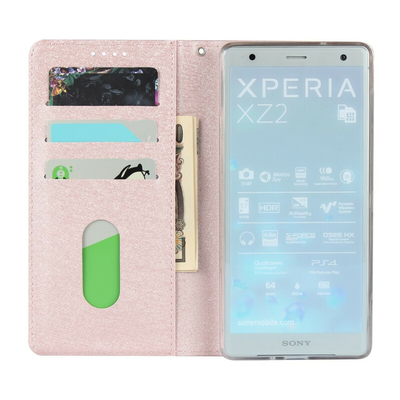 Capa Flip Cover Sony Xperia XZ2 Estilo Couro Macio com CordÃ£o