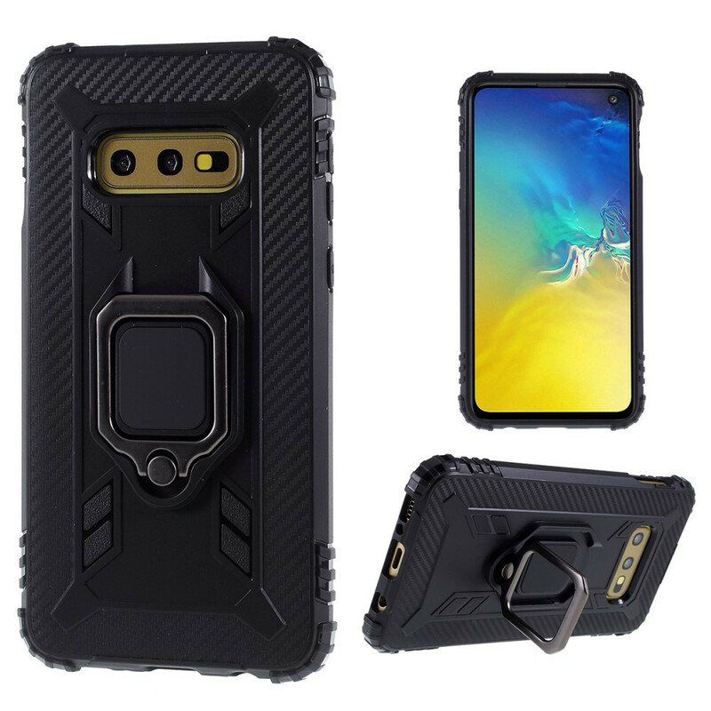 Samsung Galaxy S10e Anel e capa de fibra de carbono
