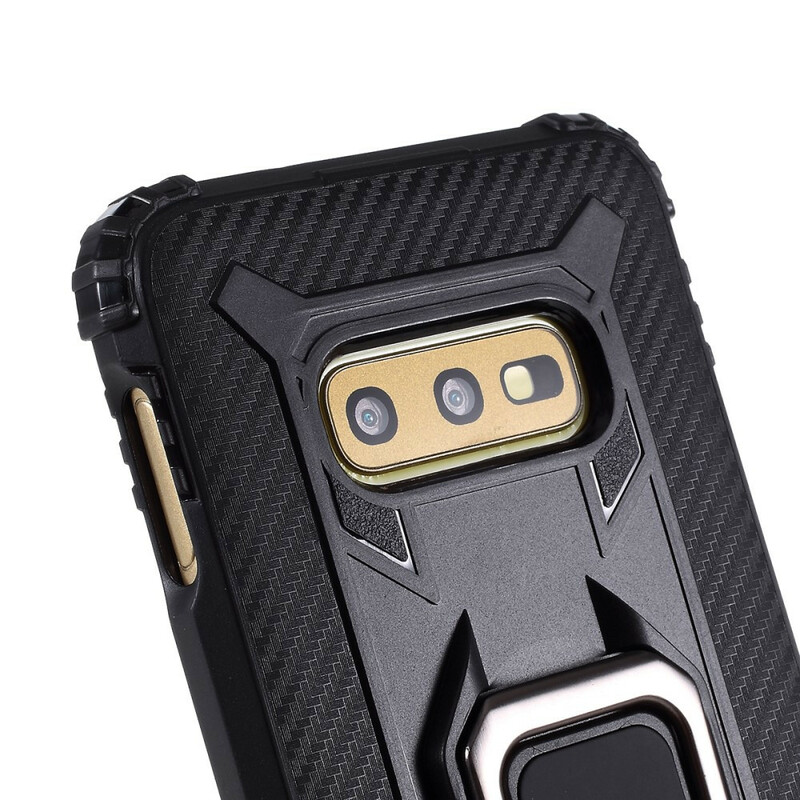 Samsung Galaxy S10e Anel e capa de fibra de carbono