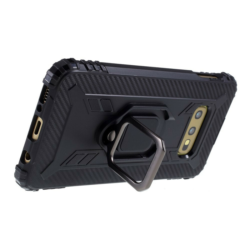 Samsung Galaxy S10e Anel e capa de fibra de carbono
