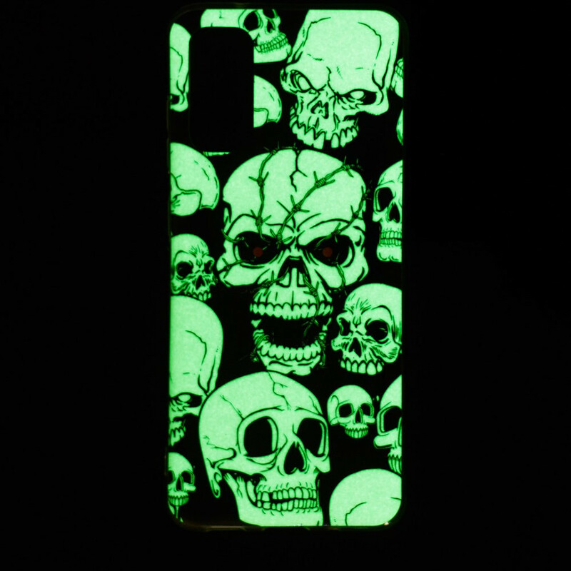 Capa Fluorescente Samsung Galaxy S20 Caution Skulls