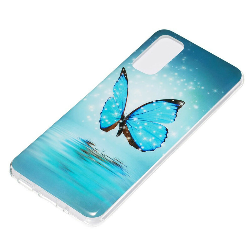 Samsung Galaxy S20 Capa Borboleta Azul Fluorescente