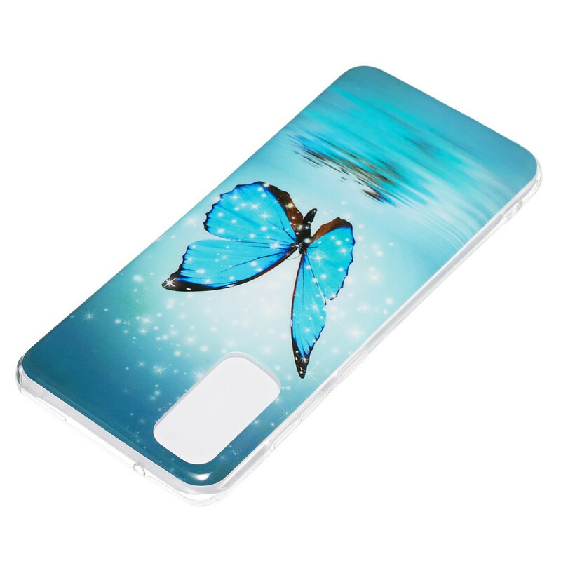Samsung Galaxy S20 Capa Borboleta Azul Fluorescente