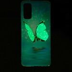 Samsung Galaxy S20 Capa Borboleta Azul Fluorescente