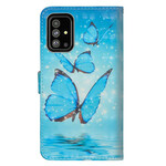 Samsung Galaxy A71 Case Flying Blue Butterflies