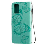 Samsung Galaxy S20 Plus Capa de Cordão para Borboletas Gigantes Samsung Galaxy S20 Plus Capa de Cordão para Borboletas Gigantes
