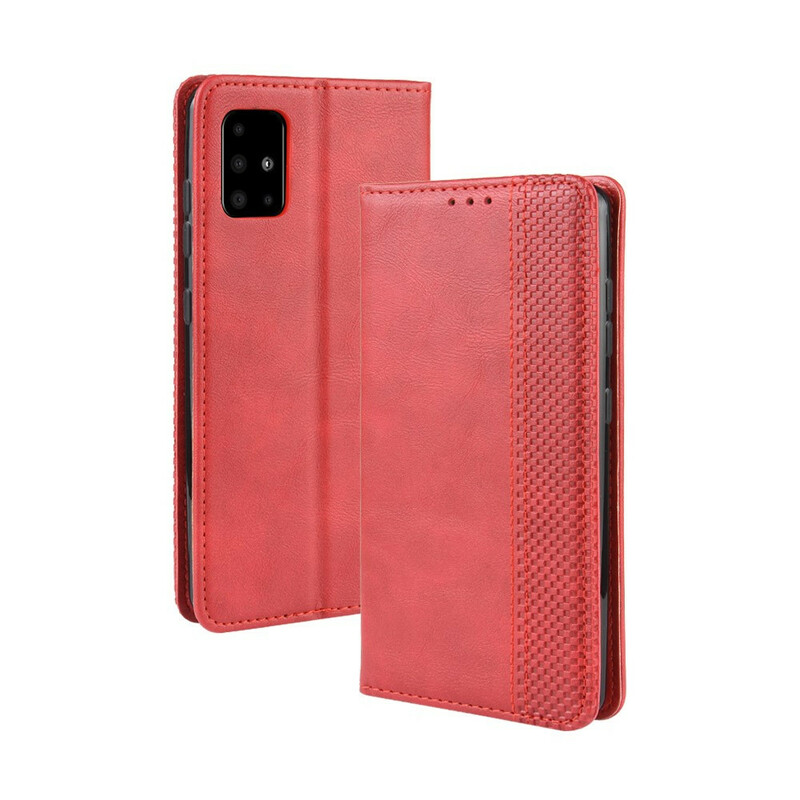 Capa Flip Capa Samsung Galaxy A71 Efeito Couro Vintage Vintage Elegante