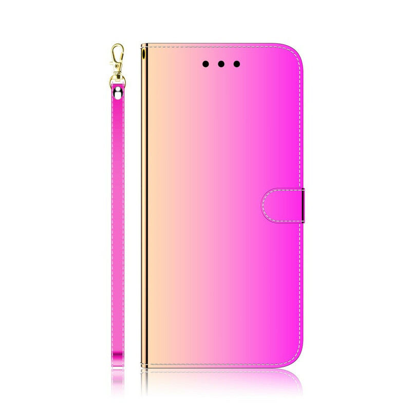 Samsung Galaxy A71 Mock Leather Case MIroir Cover