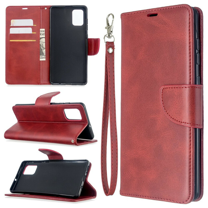 Samsung Galaxy A71 Aba oblíqua lisa da capa