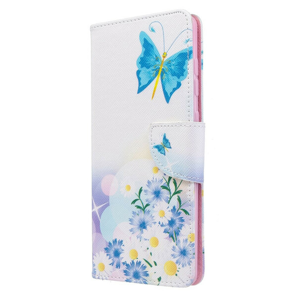 Samsung Galaxy A71 Capa pintada de borboletas e flores