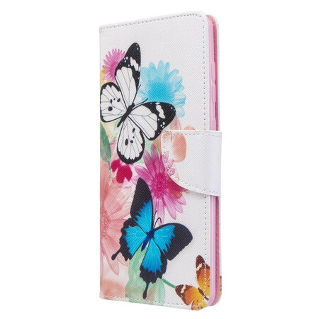 Samsung Galaxy A71 Capa pintada de borboletas e flores