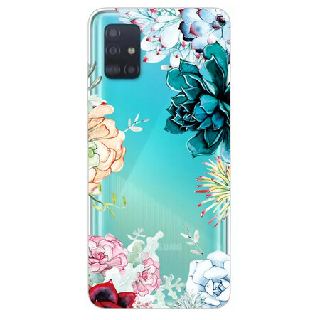 Capa Samsung Galaxy A71 Clear Watercolour Flower