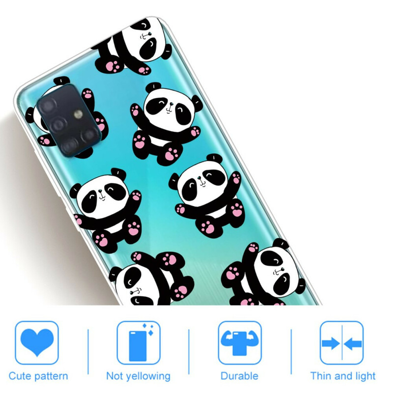 Samsung Galaxy A71 Case Top Pandas Divertimento