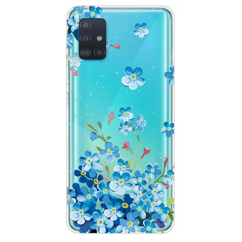 Capa Samsung Galaxy A71 Blue Flowers