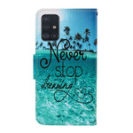 Samsung Galaxy A71 Never Stop Dreaming Case Navy with Strap