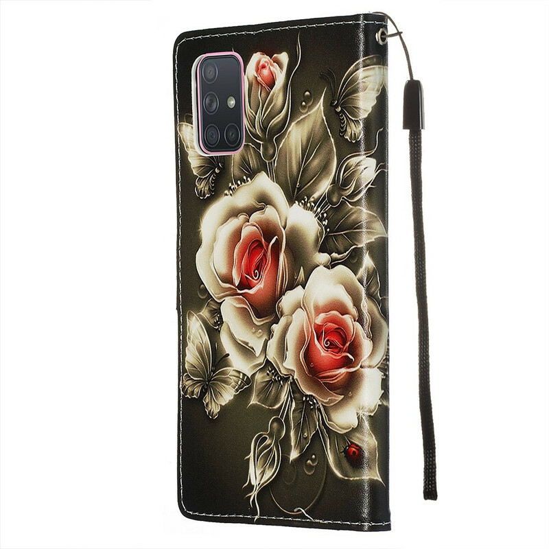 Samsung Galaxy A71 Case Gold Roses