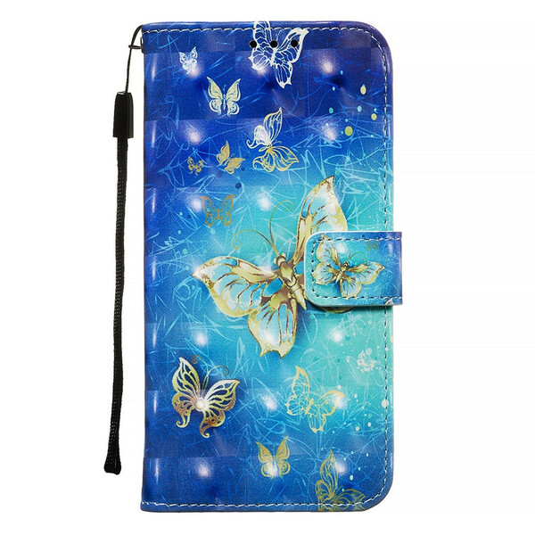 Capa Samsung Galaxy A71 Gold Butterfly Lanyard
