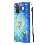 Capa Samsung Galaxy A71 Gold Butterfly Lanyard