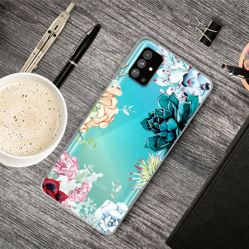 Capa Samsung Galaxy S20 Plus Clear Watercolour Flower