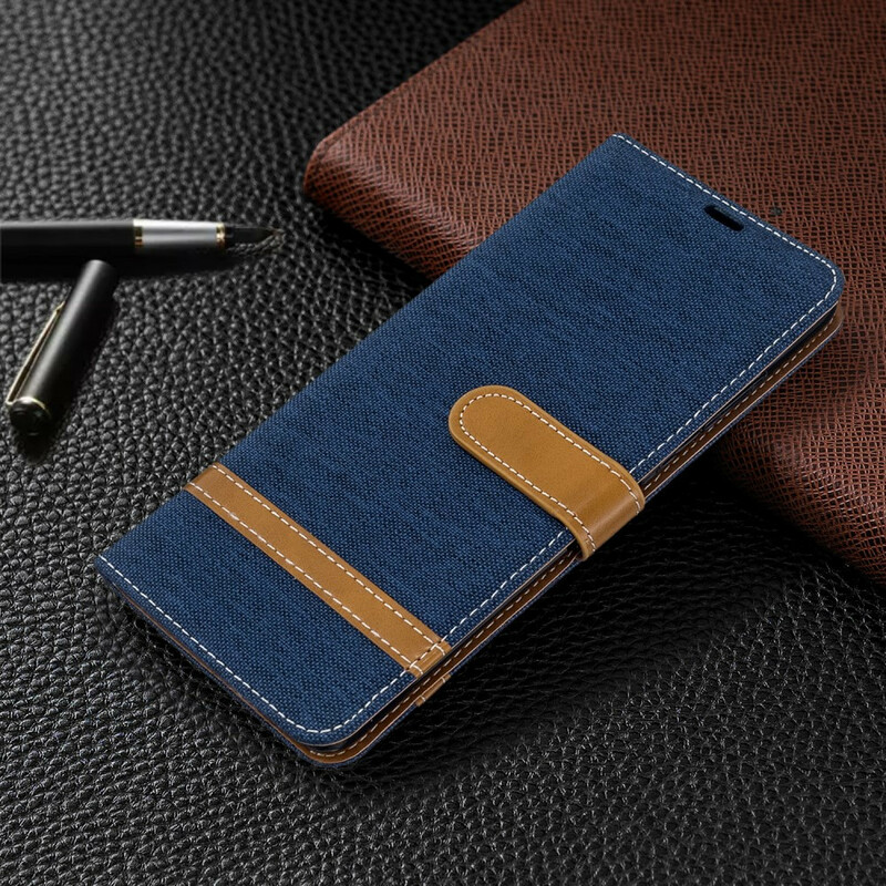 Samsung Galaxy S20 Plus Capa de tecido e efeito pele com cinta