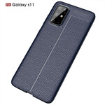 Samsung Galaxy S20 Plus Capa de Couro Lychee Efeito Lychee Linha Dupla