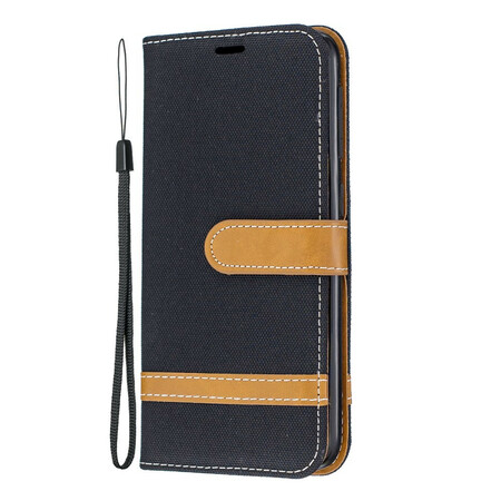 Samsung Galaxy A10e Capa de tecido e efeito pele com cinta