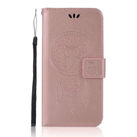 Xiaomi Redmi 8 Capa de Coruja de Sonho de Efeito Couro