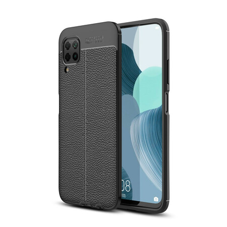 Capa de Couro Huawei P40 Lite Lychee Efeito Lychee Linha Dupla