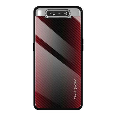 Capa de vidro temperado Samsung Galaxy A80 Carbon Fiber Fiber Tempered Glass