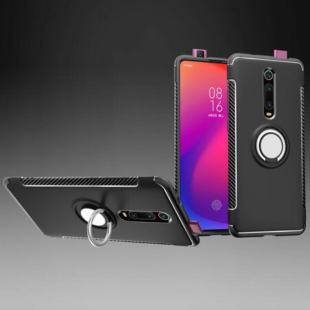Xiaomi Mi 9T / Mi 9T Pro Capa do anel magnético de fibra de carbono