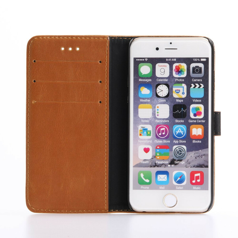 Capa para iPhone SE 2 / 8 / 7 Efeito Couro Retro