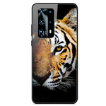 Huawei P40 Cobertura Tigre de Vidro Temperado Realista