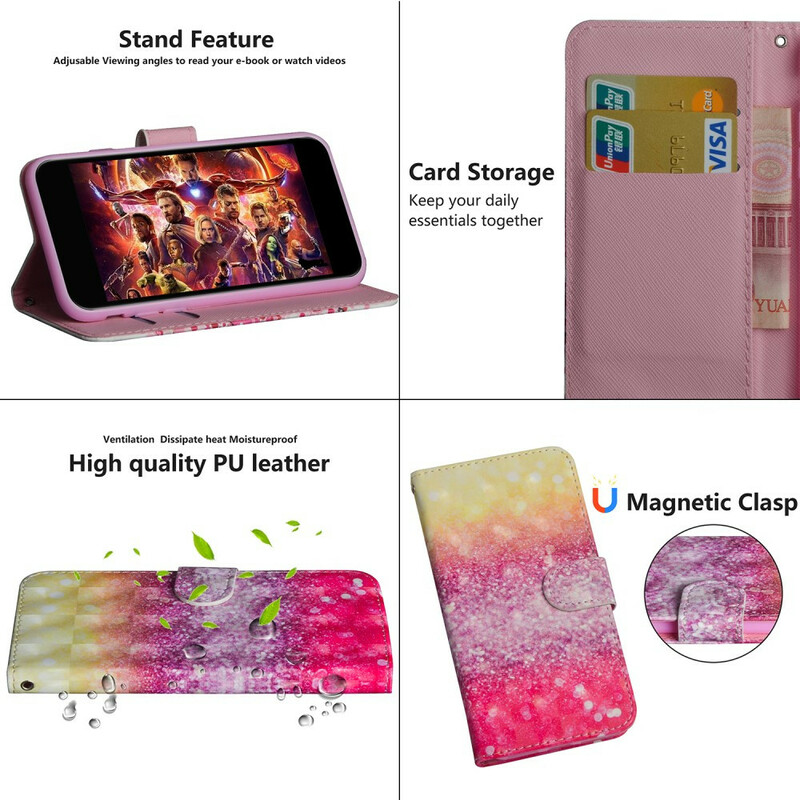 Capa OnePlus 8 Magenta Glitter Gradiente