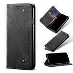 Capa Flip OnePlus 8 Leatherette Jeans Texture