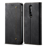 Capa Flip OnePlus 8 Leatherette Jeans Texture