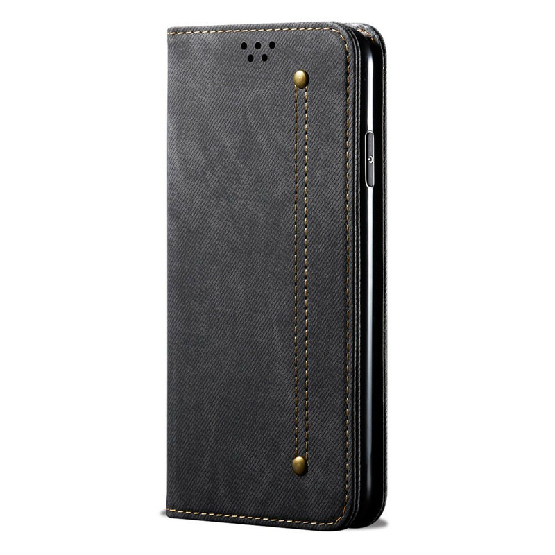 Capa Flip OnePlus 8 Leatherette Jeans Texture