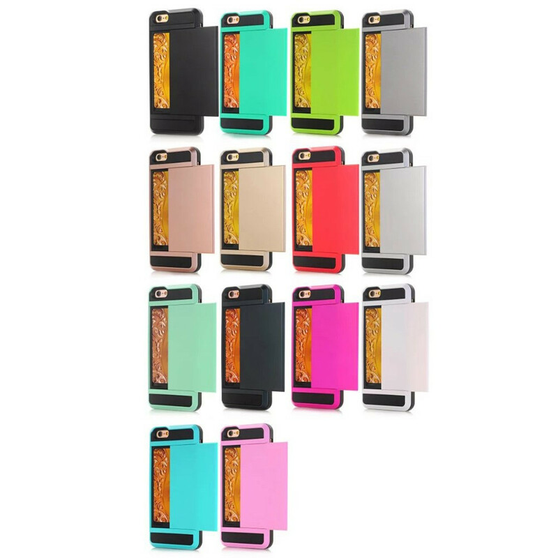 Capa de cartão deslizante para iPhone SE 2 / 8 / 7