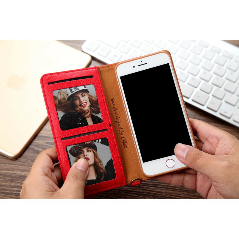 Tampa Flip Cover iPhone SE 2 / 8 / 7 Efeito Couro Multi-Card CMAI2