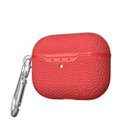 Capa de Efeito Couro AirPods Pro Litchi com mosquetão