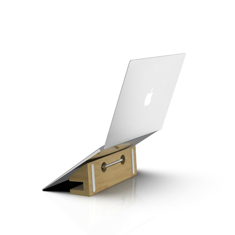 DIROSE Suporte de secretária em bloco de madeira para MacBook