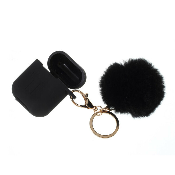 Capa Silcione AirPods e mosquetão Furry