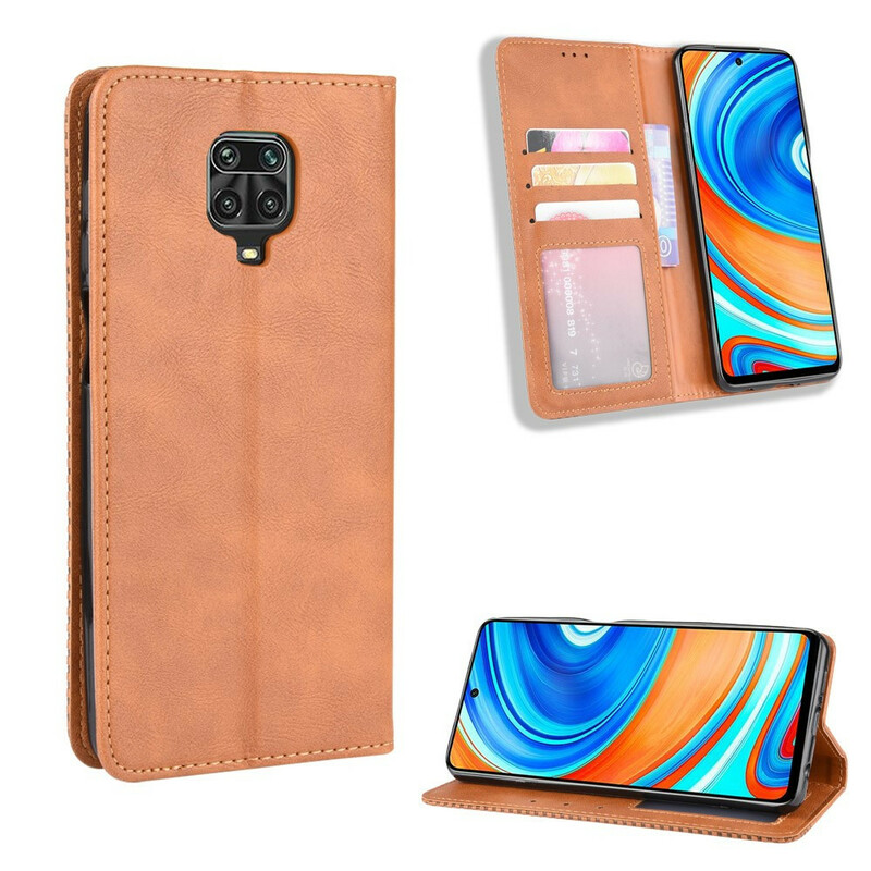 Capa Flip Xiaomi Redmi Note 9S Efeito Couro Vintage Efeito Estilo Capa Flip Xiaomi Redmi Note 9S Efeito Couro Vintage Efeito Estilo