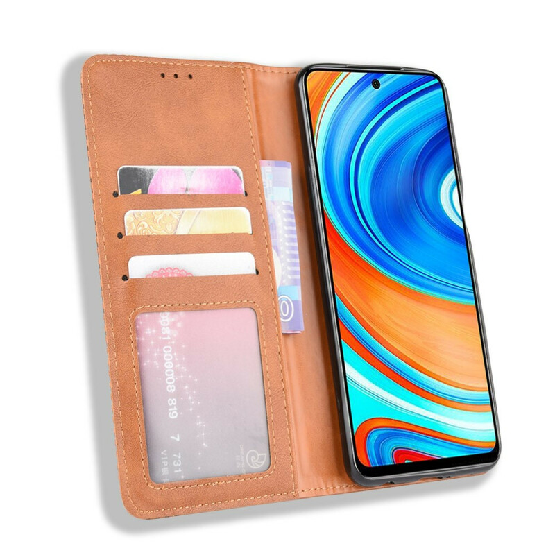 Capa Flip Xiaomi Redmi Note 9S Efeito Couro Vintage Efeito Estilo Capa Flip Xiaomi Redmi Note 9S Efeito Couro Vintage Efeito Estilo