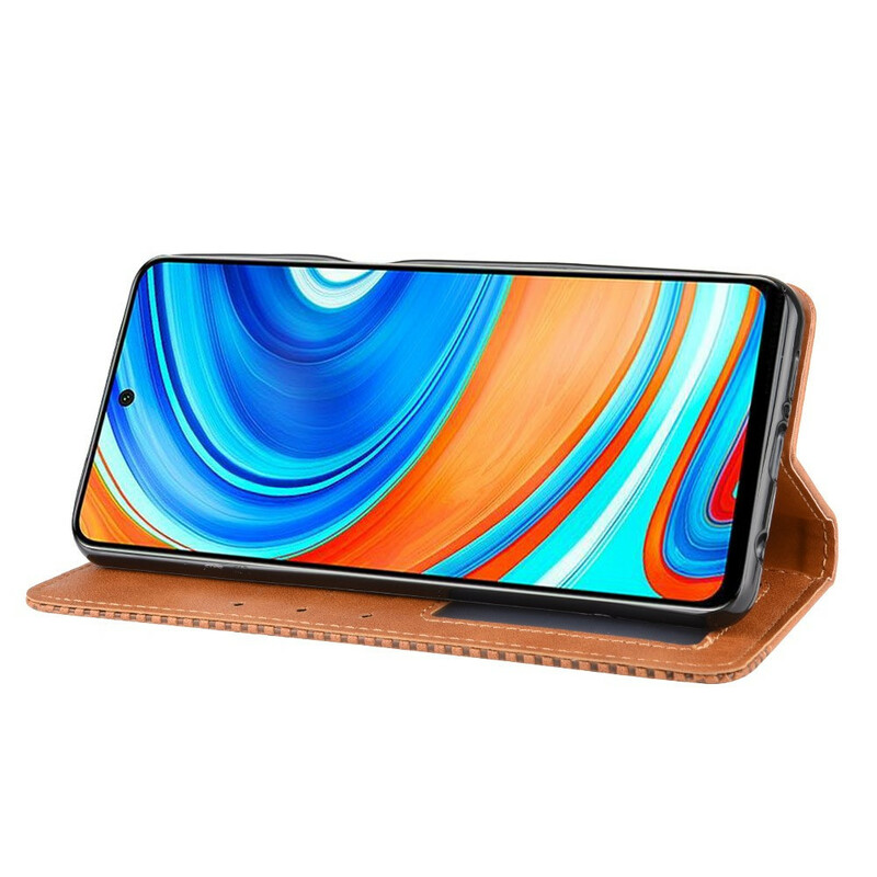 Capa Flip Xiaomi Redmi Note 9S Efeito Couro Vintage Efeito Estilo Capa Flip Xiaomi Redmi Note 9S Efeito Couro Vintage Efeito Estilo