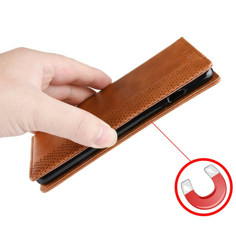 Capa Flip Xiaomi Redmi Note 9S Efeito Couro Vintage Efeito Estilo Capa Flip Xiaomi Redmi Note 9S Efeito Couro Vintage Efeito Estilo